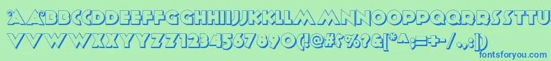 フォントAnagram ffy – 青い文字は緑の背景です。