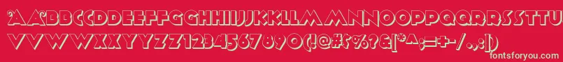 フォントAnagram ffy – 赤い背景に緑の文字