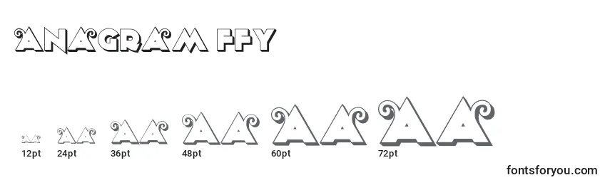 Größen der Schriftart Anagram ffy