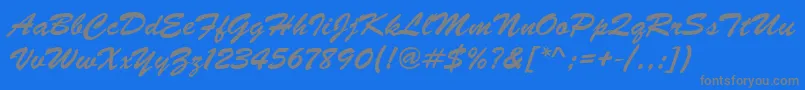 More about Brushscrd Font Brushscrd Font – Gray Fonts on Blue Background