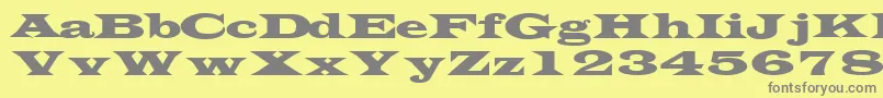 TransversesskRegular-fontti – harmaat kirjasimet keltaisella taustalla