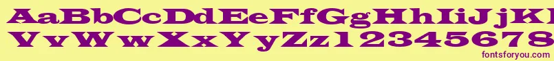 フォントTransversesskRegular – 紫色のフォント、黄色の背景