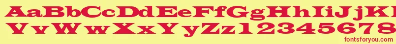 TransversesskRegular-fontti – punaiset fontit keltaisella taustalla