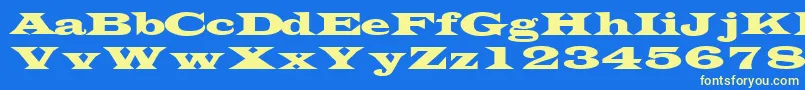 TransversesskRegular-fontti – keltaiset fontit sinisellä taustalla