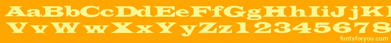 TransversesskRegular Font – Yellow Fonts on Orange Background