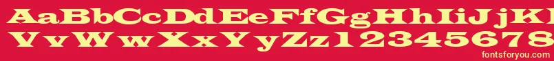 TransversesskRegular-fontti – keltaiset fontit punaisella taustalla