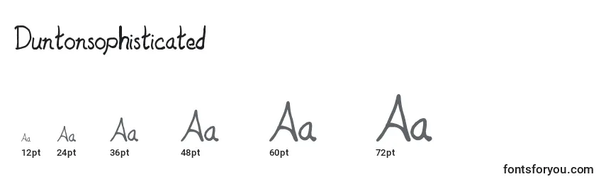 Размеры шрифта Duntonsophisticated