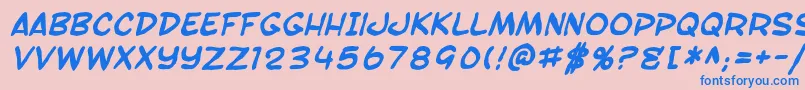 SfToontimeBlotchBoldItalic Font – Blue Fonts on Pink Background