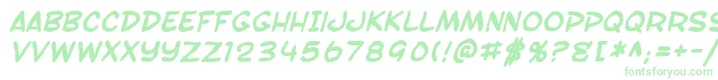 SfToontimeBlotchBoldItalic Font – Green Fonts on White Background