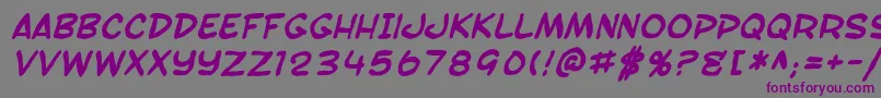 SfToontimeBlotchBoldItalic Font – Purple Fonts on Gray Background