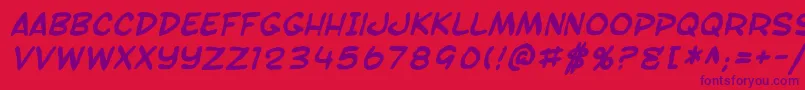 SfToontimeBlotchBoldItalic Font – Purple Fonts on Red Background