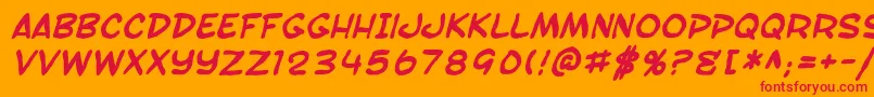 SfToontimeBlotchBoldItalic Font – Red Fonts on Orange Background