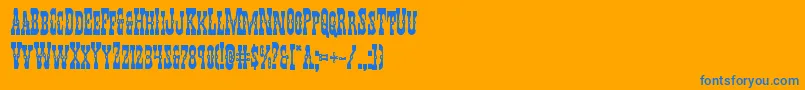 Youngerbrosbold Font – Blue Fonts on Orange Background