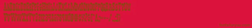 Youngerbrosbold-Schriftart – Braune Schriften auf rotem Hintergrund