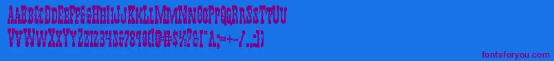 Youngerbrosbold-Schriftart – Violette Schriften auf blauem Hintergrund