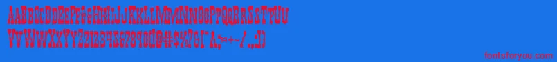 Youngerbrosbold-Schriftart – Rote Schriften auf blauem Hintergrund