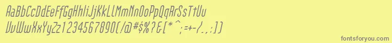 GothikkaItalic-Schriftart – Graue Schriften auf gelbem Hintergrund