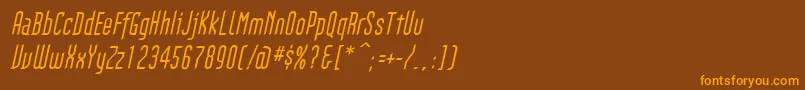 GothikkaItalic-Schriftart – Orangefarbene Schriften auf braunem Hintergrund