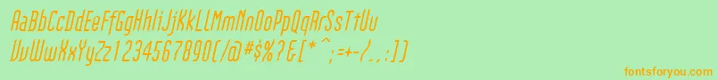 GothikkaItalic Font – Orange Fonts on Green Background