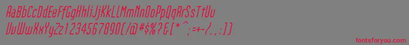 フォントGothikkaItalic – 赤い文字の灰色の背景