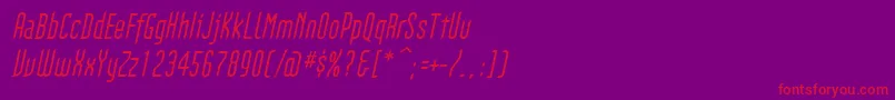 フォントGothikkaItalic – 紫の背景に赤い文字