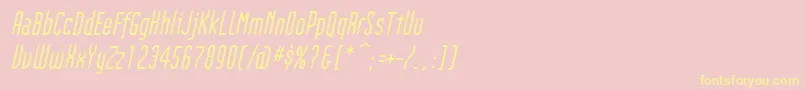 GothikkaItalic Font – Yellow Fonts on Pink Background