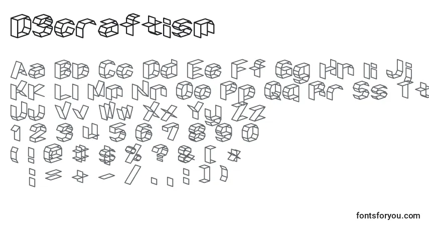 D3craftism-fontti – aakkoset, numerot, erikoismerkit