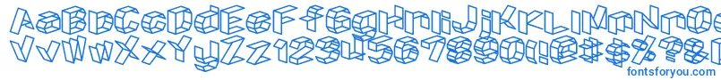 D3craftism-fontti – siniset fontit valkoisella taustalla