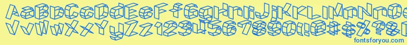 D3craftism Font – Blue Fonts on Yellow Background
