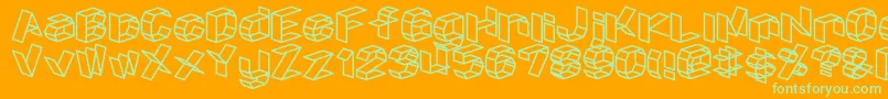 D3craftism Font – Green Fonts on Orange Background