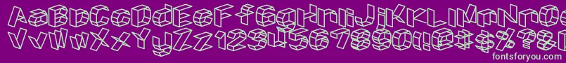 D3craftism Font – Green Fonts on Purple Background