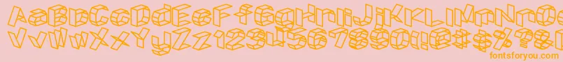 D3craftism Font – Orange Fonts on Pink Background