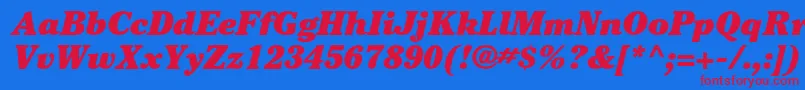 CheltenhamstdUltraitalic Font – Red Fonts on Blue Background