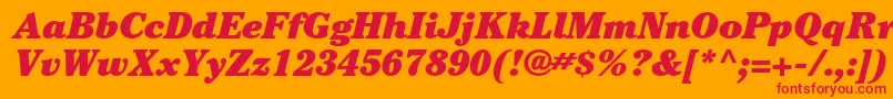 フォントCheltenhamstdUltraitalic – オレンジの背景に赤い文字
