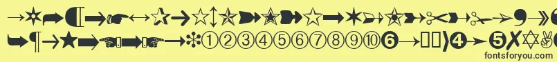 DatasymbdbNormal Font – Black Fonts on Yellow Background