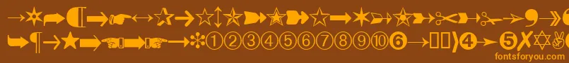 DatasymbdbNormal Font – Orange Fonts on Brown Background