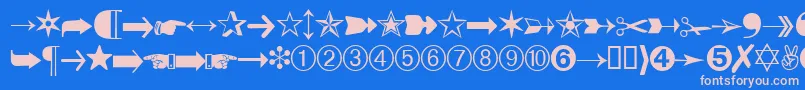 DatasymbdbNormal Font – Pink Fonts on Blue Background