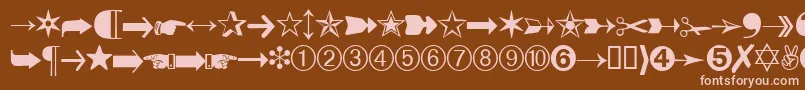 DatasymbdbNormal Font – Pink Fonts on Brown Background