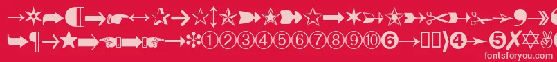 DatasymbdbNormal Font – Pink Fonts on Red Background