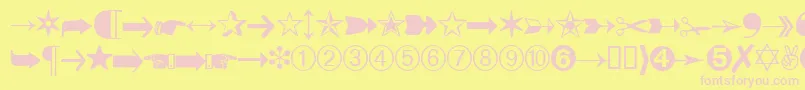 DatasymbdbNormal Font – Pink Fonts on Yellow Background