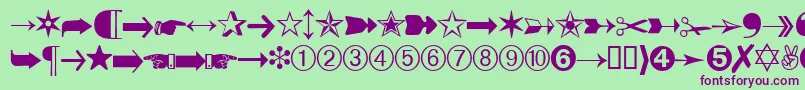 DatasymbdbNormal Font – Purple Fonts on Green Background