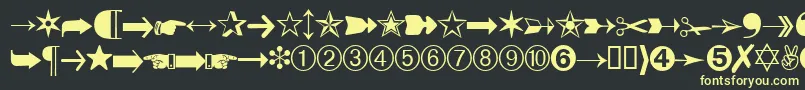 DatasymbdbNormal Font – Yellow Fonts on Black Background
