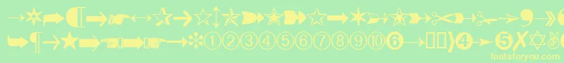 Saiba mais sobre a fonte DatasymbdbNormal Fonte DatasymbdbNormal – fontes amarelas em um fundo verde