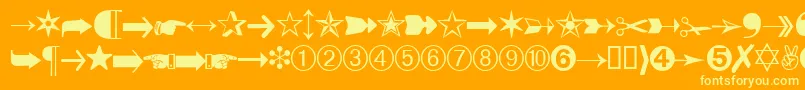 DatasymbdbNormal Font – Yellow Fonts on Orange Background