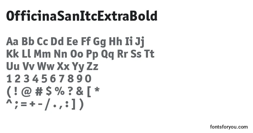 A fonte OfficinaSanItcExtraBold – alfabeto, números, caracteres especiais
