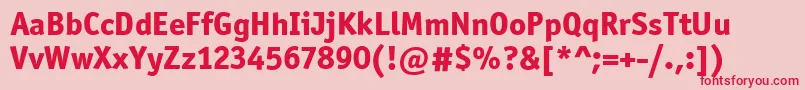 OfficinaSanItcExtraBold Font – Red Fonts on Pink Background