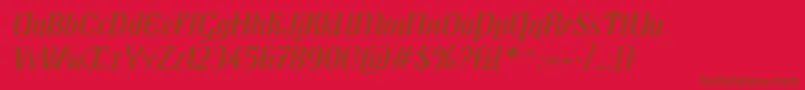 Fonte TrochutItalic – fontes marrons em um fundo vermelho