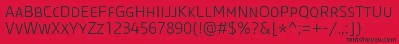 CoreSansMSc35Light Font – Black Fonts on Red Background