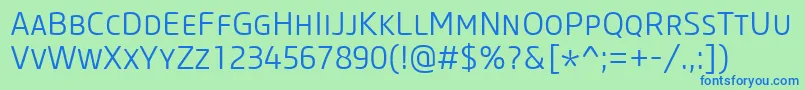 CoreSansMSc35Light Font – Blue Fonts on Green Background