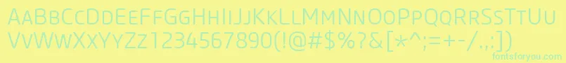 CoreSansMSc35Light Font – Green Fonts on Yellow Background